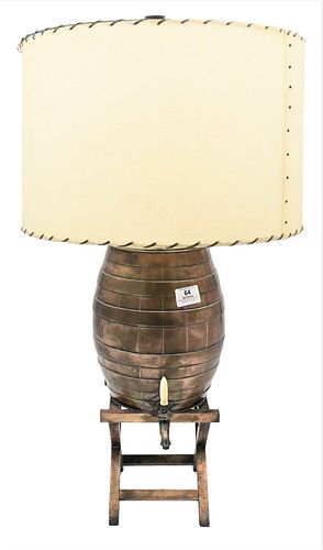SILVER PLATED BARREL FORM LAMP  3778c9