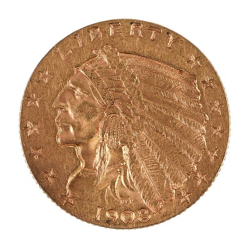 1908 GOLD INDIAN QUARTER EAGLEPhiladelphia 3778e3