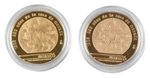 TWO MEXICAN COMMEMORATIVE GOLD