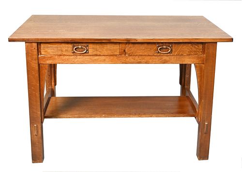 ATTRIBUTED TO GUSTAV STICKLEY OAK 3778fd