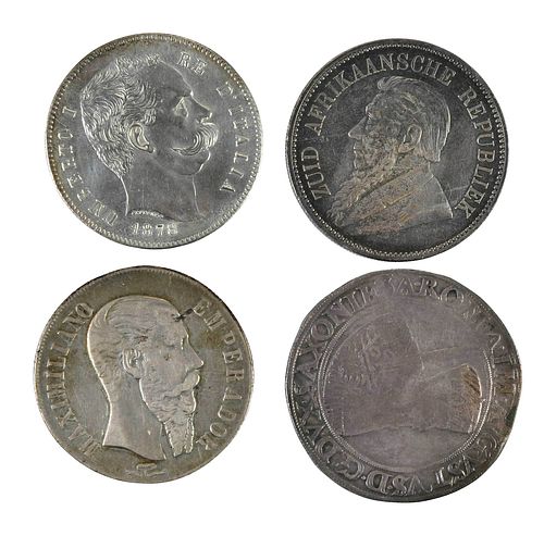 FOUR FOREIGN SILVER CROWNS1556 377907
