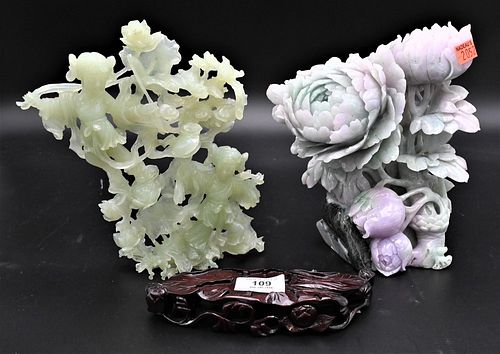 TWO CARVED STONE CHINESE   377921