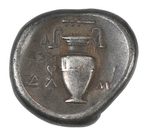 BOEOTIA THEBES395 338 BC silver 377932