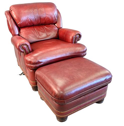 HANCOCK AND MOORE LEATHER UPHOLSTERED