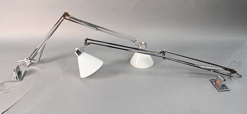PAIR OF LUXO CHROME WALL LAMPS,