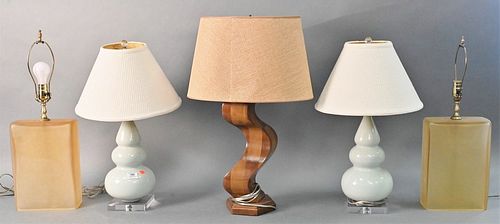 FIVE CONTEMPORARY TABLE LAMPS  377999