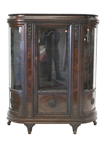 VICTORIAN OAK CHINA CABINET HAVING 37799d