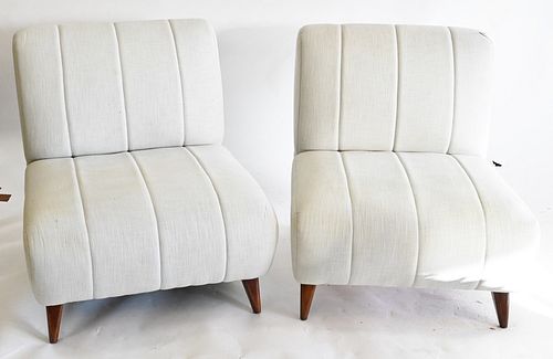 PAIR OF DECO STYLE UPHOLSTERED 3779bd