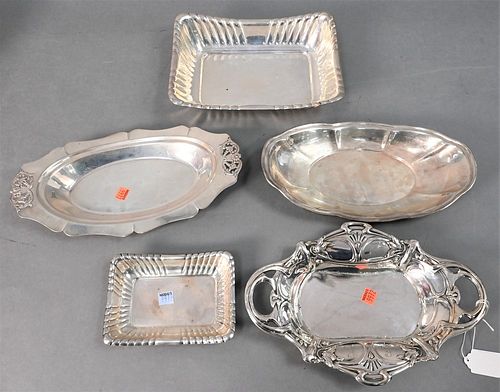 FIVE STERLING SILVER SHAPED BOWLS  3779db