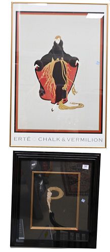 THREE FRAMED ERTE PIECES TO INCLUDE 377a34