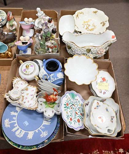 FIVE TRAY LOTS OF PORCELAIN SERVING