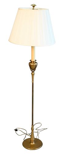 TIFFANY STYLE BRASS FLOOR LAMP,