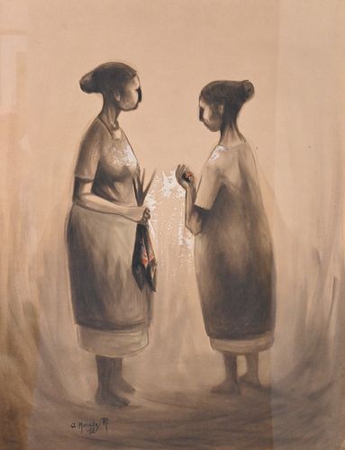 ARMANDO MORALES (1927-2011), TWO FIGURES,