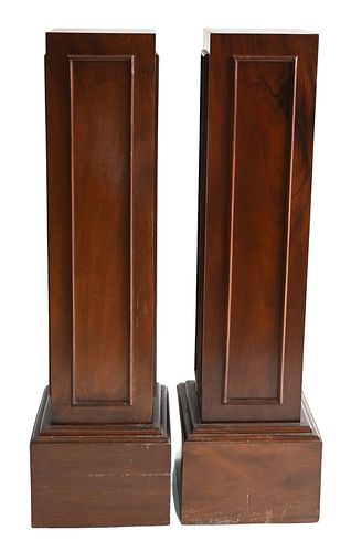 PAIR OF MAHOGANY SQUARE PEDESTALS  377ae2