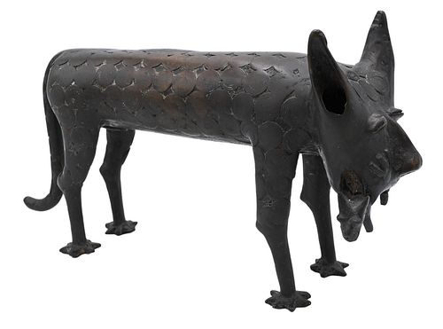 BRUTALIST BRONZE CAT, HAVING COIN