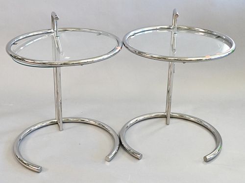 PAIR OF EILEEN GRAY MODERN CHROME 377b05