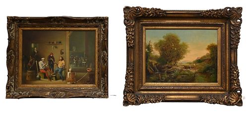 TWO DUTCH PAINTINGS, INTERIOR DUTCH