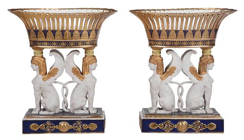 PAIR OF SEVRES STYLE FIGURAL CORBEILLESrectangular 377b78