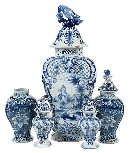 ASSEMBLED DUTCH DELFT FIVE PIECE