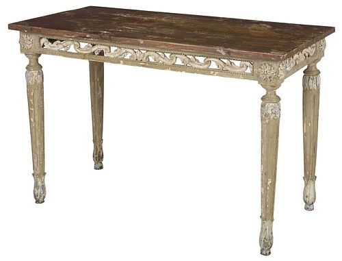 LOUIS XVI STYLE CARVED PAINT DECORATED 377b80