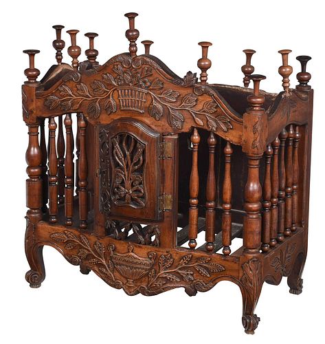 LOUIS XV CARVED WALNUT BREAD SAFEFrench,