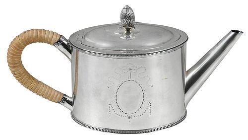 GEORGE III ENGLISH SILVER TEAPOT  377bce