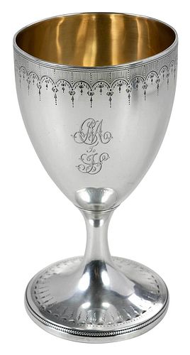 GEORGE III ENGLISH SILVER GOBLET,