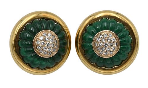 PAIR OF 14 KARAT GOLD ROUND EARRINGS  377c0d