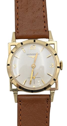 LONGINES 14 KARAT GOLD MENS WRISTWATCH,