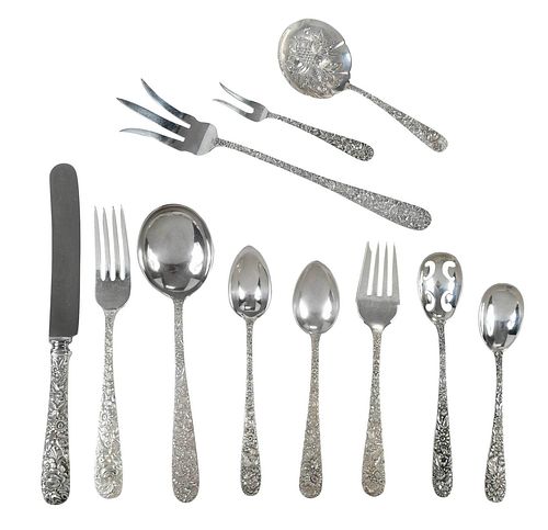 KIRK REPOUSSE STERLING FLATWARE,