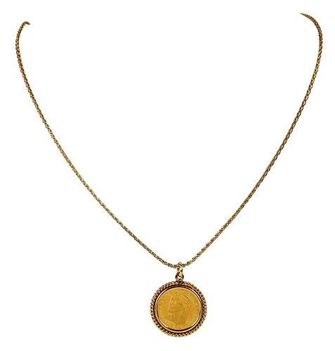 GOLD COIN NECKLACEpendant with 377c9a