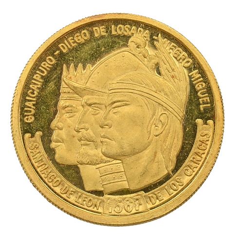 VENEZUELAN GOLD MEDALLION, .900