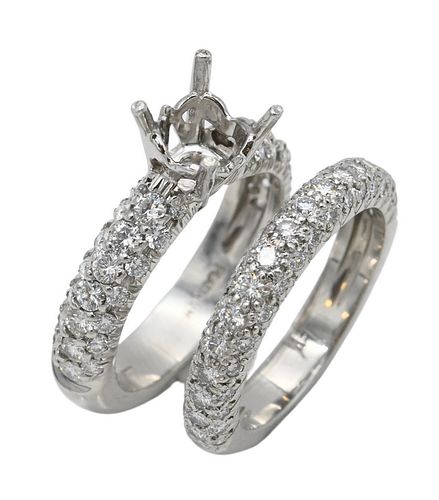 PLATINUM AND DIAMOND TWO RING SET  377d3f
