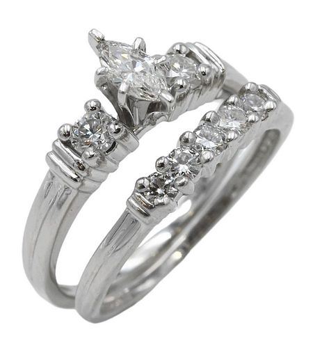 NEW PLATINUM AND DIAMOND TWO RING 377d54