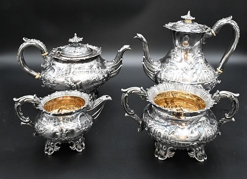 ENGLISH SILVER FOUR PIECE TEA AND COFFEE