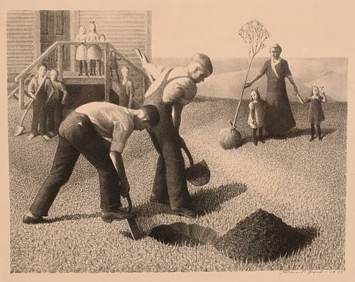 GRANT WOOD (1891 - 1942), TREE PLANTING