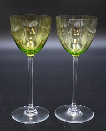 SET OF 13 BACCARAT GREEN CRYSTAL 377e44