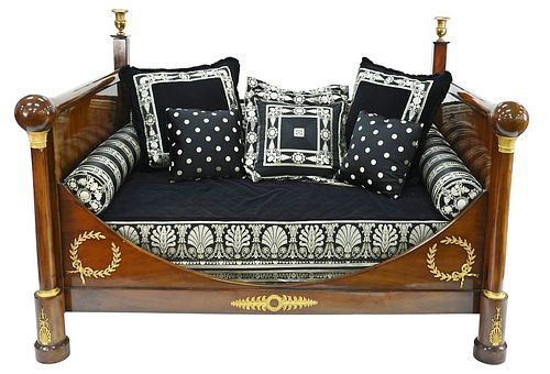 FRENCH EMPIRE MAHOGANY DAYBED,