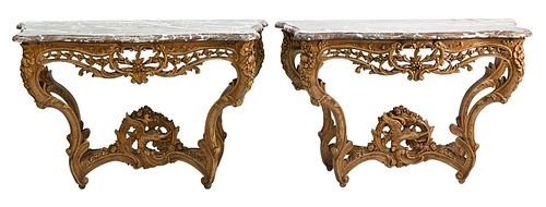 PAIR OF FRENCH CONSOLE TABLES  377e8a
