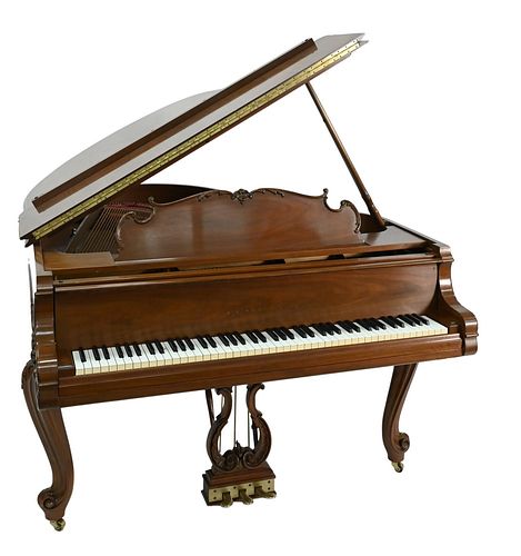 STEINWAY WALNUT BABY GRAND PIANO,