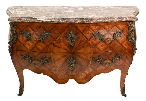 LOUIS XV STYLE MARBLE TOP COMMODE  377eca