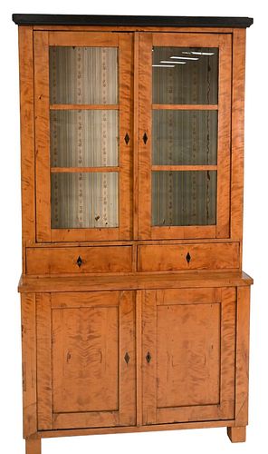 BIEDERMEIER CABINET IN TWO PARTS,