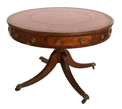 GEORGE IV MAHOGANY DRUM TABLE,