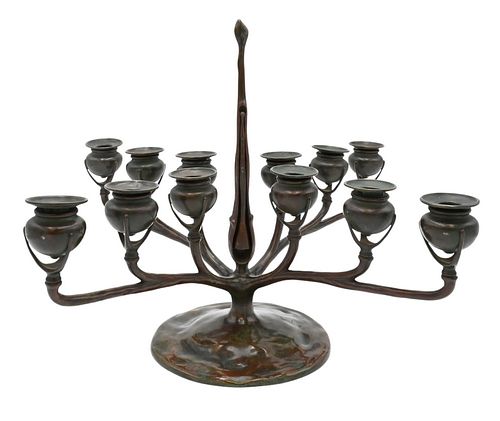 TIFFANY STUDIOS 12 LIGHT CANDELABRUM,