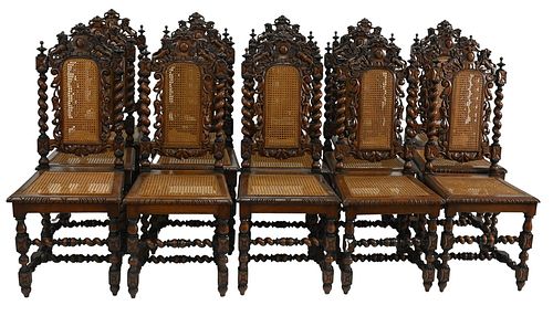 SET OF 15 WALNUT JACOBEAN STYLE 377f12