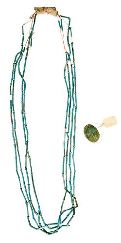 EGYPTIAN FAIENCE BEAD NECKLACE 377f53