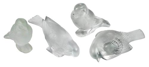 THREE RENE LALIQUE CRYSTAL BIRDS20th