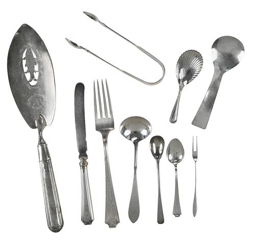 30 PIECES SILVER FLATWAREAmerican  377fcc