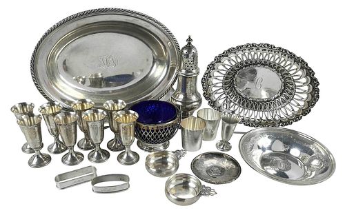 22 PIECES STERLING TABLE ITEMSAmerican  377fd6