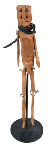 ARTICULATED CARVED WOOD FIGURE20th century,